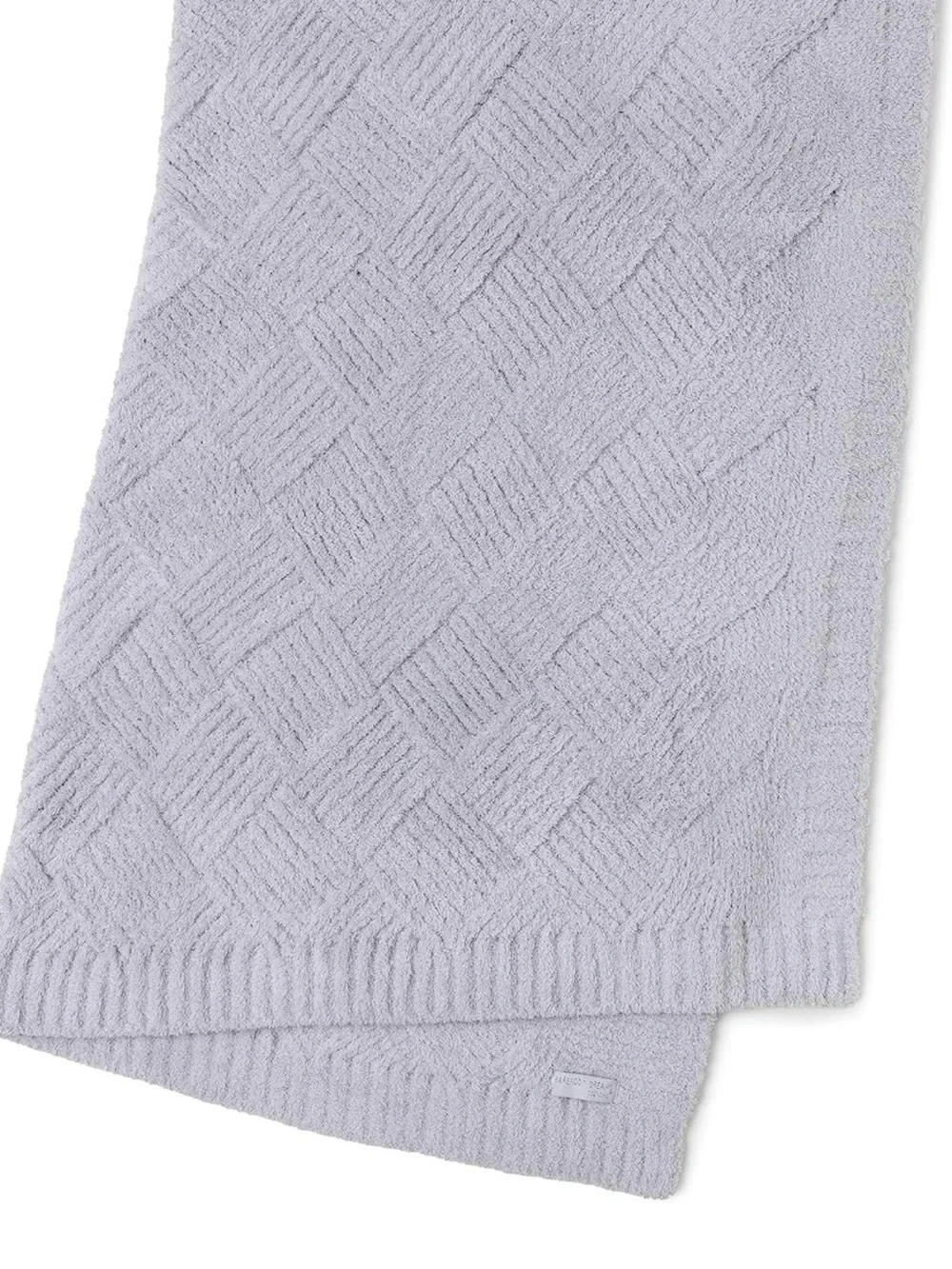 NWT Barefoot Dreams Diamond Weave CozyChic Blanket in oyster (light gray) color